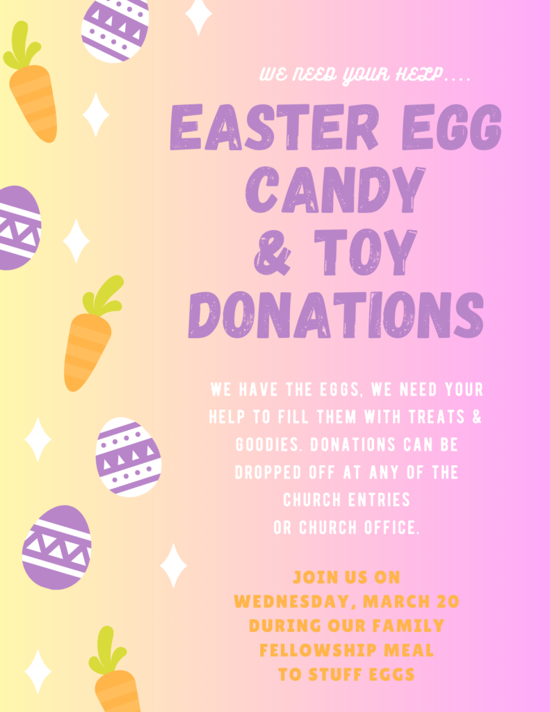 Easter Egg Candy and Toy donations